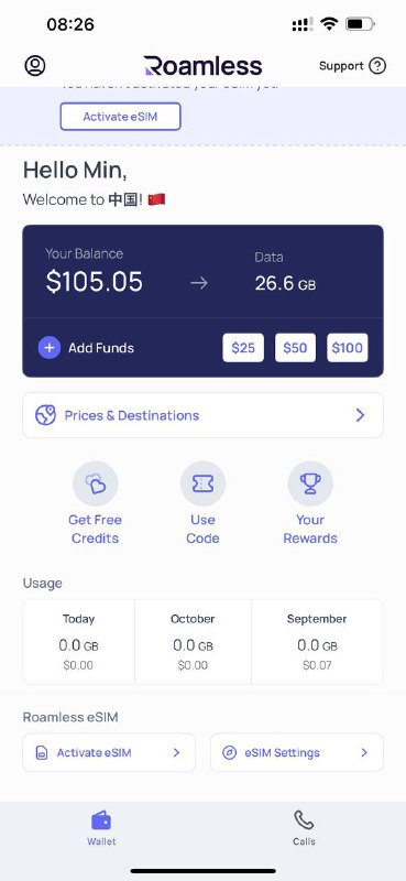 全球eSIM永不过期：Roamless﻿﻿﻿1.全球随时随地可用高速（4G/5G）流量.包括中国.2.﻿﻿按用量付费，不用不付费，没有月费.没有任何计划，帐号里余额永不过期﻿﻿﻿3.支持热点，可分享流量﻿﻿4.没有手机号，但可以从App里打国际电话﻿﻿﻿5.在国内可以直接用Google/YouTube，不用翻墙﻿﻿﻿6.下载Roamless应用，一开帐号就给$1.257.﻿﻿﻿用优惠码 NEW25 可以再拿＄5.00﻿﻿﻿8.用优惠码 GZH9Q 可以再拿＄3.009.充值20再送5美元💵10.充值20后账户余额共有34.25💵